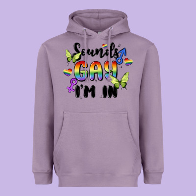 Sounds Gay I'm In Heavyweight Hoodie Designed By Maliassmallbusiness