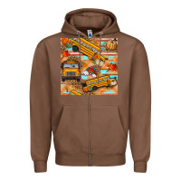 Chestnut fall school bus seamless pattern Zipper Hoodie - BundleAndBundleShop