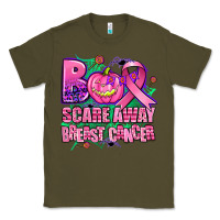 Army Green halloween boo with cancer ribbon breast cancer sca Classic Tee - AdoDesignShop