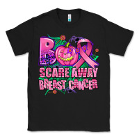 Black halloween boo with cancer ribbon breast cancer sca Classic Tee - AdoDesignShop
