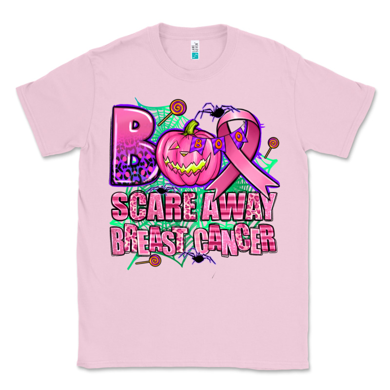 Halloween Boo With Cancer Ribbon Breast Cancer Sca Classic Tee by AdoDesignShop | Teevron