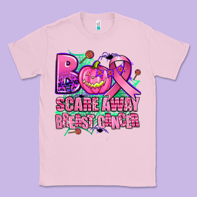 Halloween Boo With Cancer Ribbon Breast Cancer Sca Classic Tee Designed By Adodesignshop