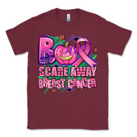 Burgundy halloween boo with cancer ribbon breast cancer sca Classic Tee - AdoDesignShop