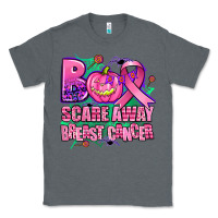 Charcoal Heather halloween boo with cancer ribbon breast cancer sca Classic Tee - AdoDesignShop