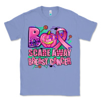 Colony Blue halloween boo with cancer ribbon breast cancer sca Classic Tee - AdoDesignShop