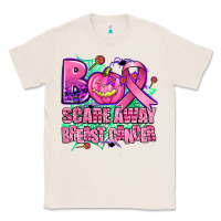 Natural halloween boo with cancer ribbon breast cancer sca Classic Tee - AdoDesignShop
