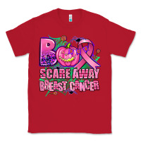 Red halloween boo with cancer ribbon breast cancer sca Classic Tee - AdoDesignShop
