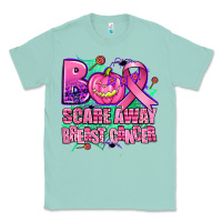 Seafoam halloween boo with cancer ribbon breast cancer sca Classic Tee - AdoDesignShop