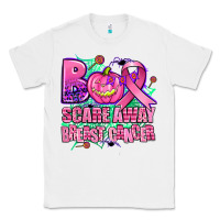 White halloween boo with cancer ribbon breast cancer sca Classic Tee - AdoDesignShop
