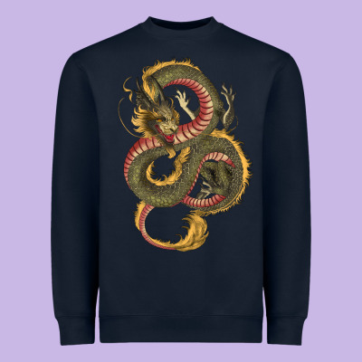 Heavyweight Sweatshirt green and yellow dragon