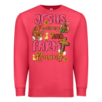 Cardinal jesus praising and farm raising Premium Sweatshirt - MaliasSmallBusiness