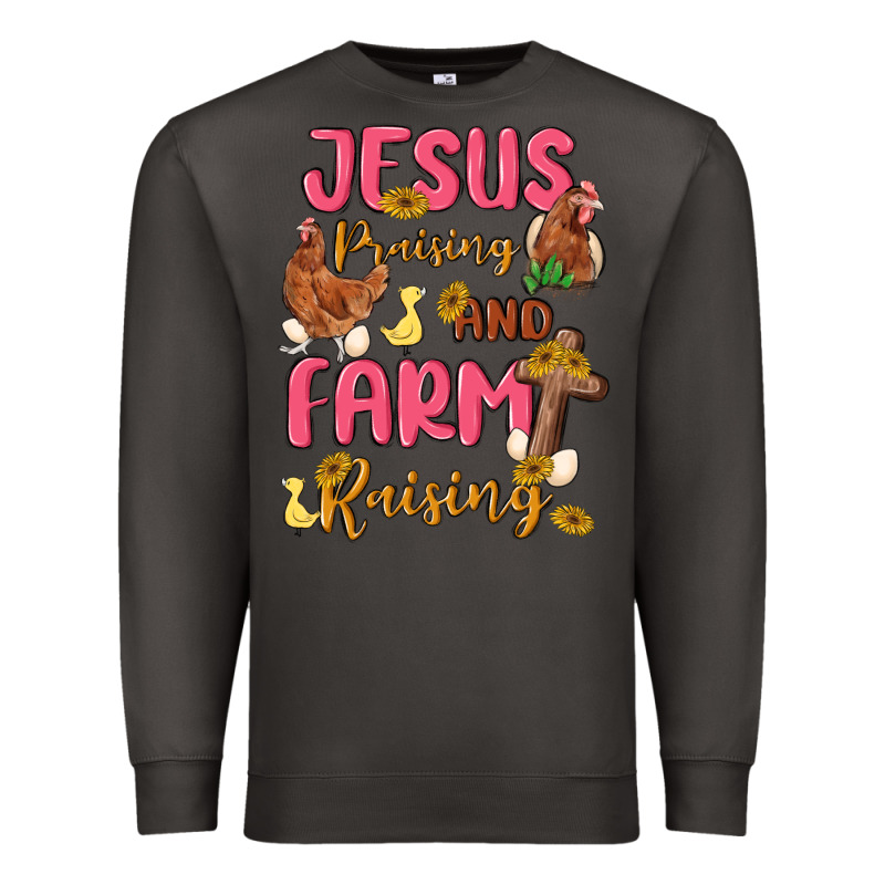 Jesus Praising And Farm Raising Premium Sweatshirt by MaliasSmallBusiness | Teevron