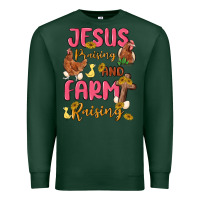 Sports Green jesus praising and farm raising Premium Sweatshirt - MaliasSmallBusiness