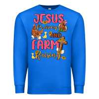 True Royal jesus praising and farm raising Premium Sweatshirt - MaliasSmallBusiness