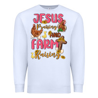 White jesus praising and farm raising Premium Sweatshirt - MaliasSmallBusiness