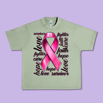 Breast Cancer Ribbon Hope Love Faith Urban Heavy Tee Designed By Texasbilliewilder