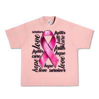 Salmon Breast Cancer Ribbon Hope Love Faith Urban Heavy Tee - texasbilliewilder