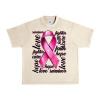 Sandshell Breast Cancer Ribbon Hope Love Faith Urban Heavy Tee - texasbilliewilder