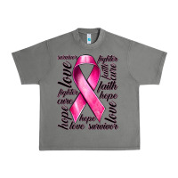 Tornado Breast Cancer Ribbon Hope Love Faith Urban Heavy Tee - texasbilliewilder