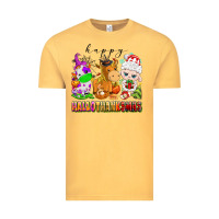 Vintage Mustard happy hallothanksmas farm animals Vintage Tee - texasbilliewilder