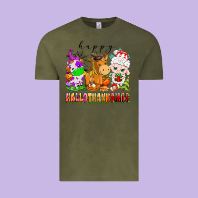 Happy Hallothanksmas Farm Animals Vintage Tee Designed By Texasbilliewilder