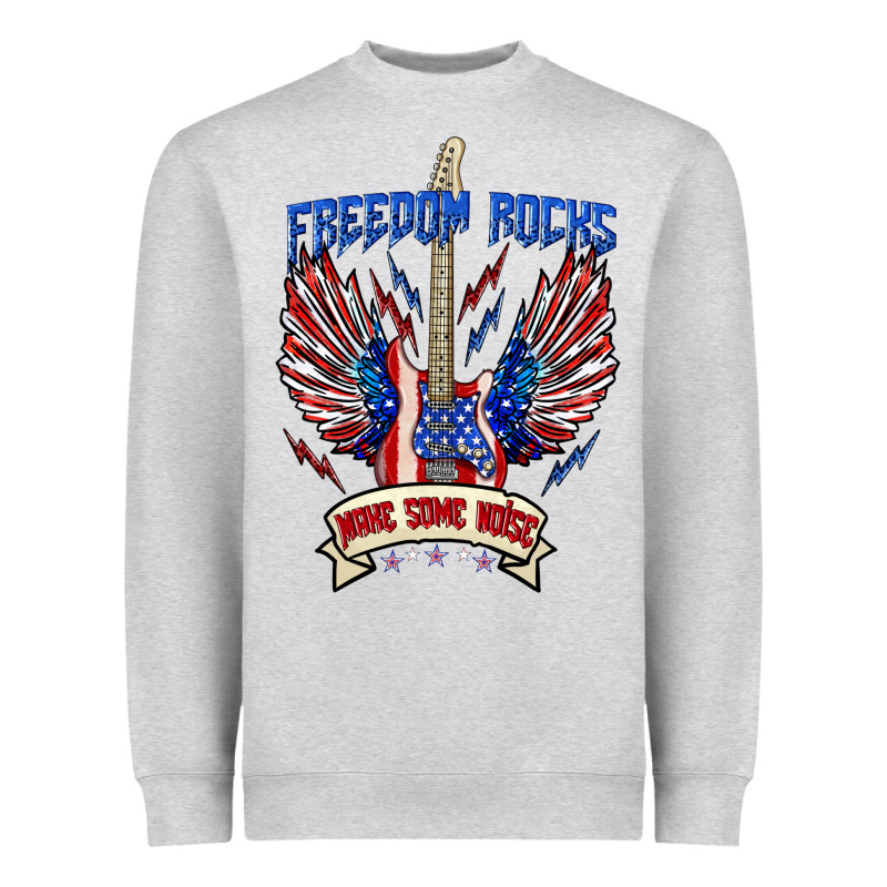 Freedom Rocks Make Some Noise Heavyweight Sweatshirt by texasbilliewilder | Teevron