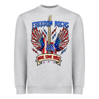 Heather Grey freedom rocks make some noise Heavyweight Sweatshirt - texasbilliewilder