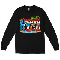 Black puerto rico and flowers with frog Long Sleeve Tee - AdoDesignShop