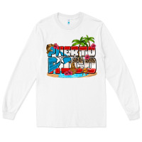 White puerto rico and flowers with frog Long Sleeve Tee - AdoDesignShop