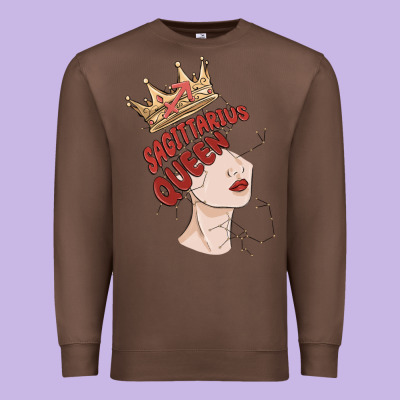 Sagittarius Queen Premium Sweatshirt Designed By Maliassmallbusiness