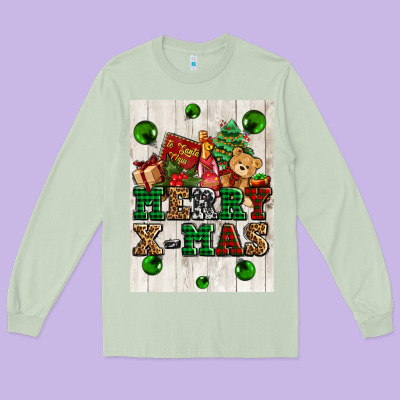 Merry Xmas Long Sleeve Tee Designed By Adodesignshop