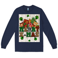 Navy merry xmas Long Sleeve Tee - AdoDesignShop