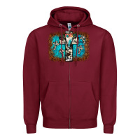 Burgundy bull skull cross backgraund Zipper Hoodie - JahusDesignShop