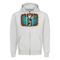 Dove Grey bull skull cross backgraund Zipper Hoodie - JahusDesignShop