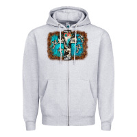 Heather Grey bull skull cross backgraund Zipper Hoodie - JahusDesignShop