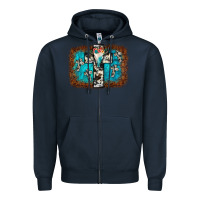 Navy bull skull cross backgraund Zipper Hoodie - JahusDesignShop