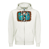Oatmeal Heather bull skull cross backgraund Zipper Hoodie - JahusDesignShop