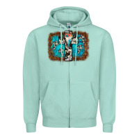 Seafoam bull skull cross backgraund Zipper Hoodie - JahusDesignShop