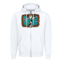 White bull skull cross backgraund Zipper Hoodie - JahusDesignShop