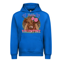 Cobalt hello valentine highland cow Urban Hoodie - RanaPortraitStore