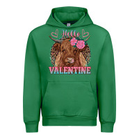 Emerald hello valentine highland cow Urban Hoodie - RanaPortraitStore