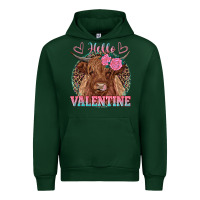 Forest Green hello valentine highland cow Urban Hoodie - RanaPortraitStore