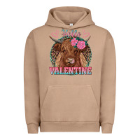 Pigment Burro hello valentine highland cow Urban Hoodie - RanaPortraitStore