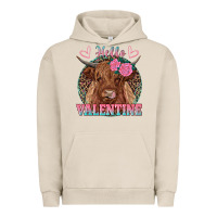 Pigment French Oak hello valentine highland cow Urban Hoodie - RanaPortraitStore