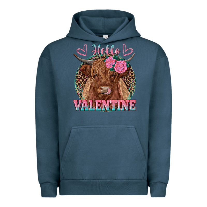 Hello Valentine Highland Cow Urban Hoodie by RanaPortraitStore | Teevron