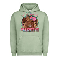 Pigment Oil Green hello valentine highland cow Urban Hoodie - RanaPortraitStore