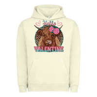 Pigment Pistachio hello valentine highland cow Urban Hoodie - RanaPortraitStore