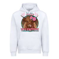 White hello valentine highland cow Urban Hoodie - RanaPortraitStore