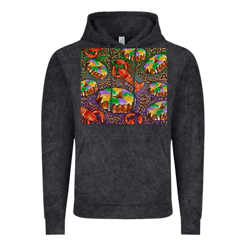 Mardi Gras King Cake And Crawfish Vintage Hoodie by RanaPortraitStore | Teevron