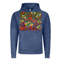 Vintage Denim Mardi gras king cake and crawfish Vintage Hoodie - RanaPortraitStore